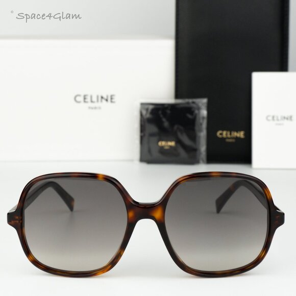 Celine Women Sunglasses Havana Gradient Brown Geometric CL40244U 52F BRAND NEW main image 6